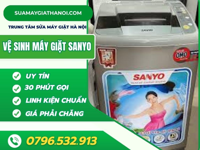 Vệ sinh máy giặt Sanyo đúng cách – máy chạy êm,bền bỉ